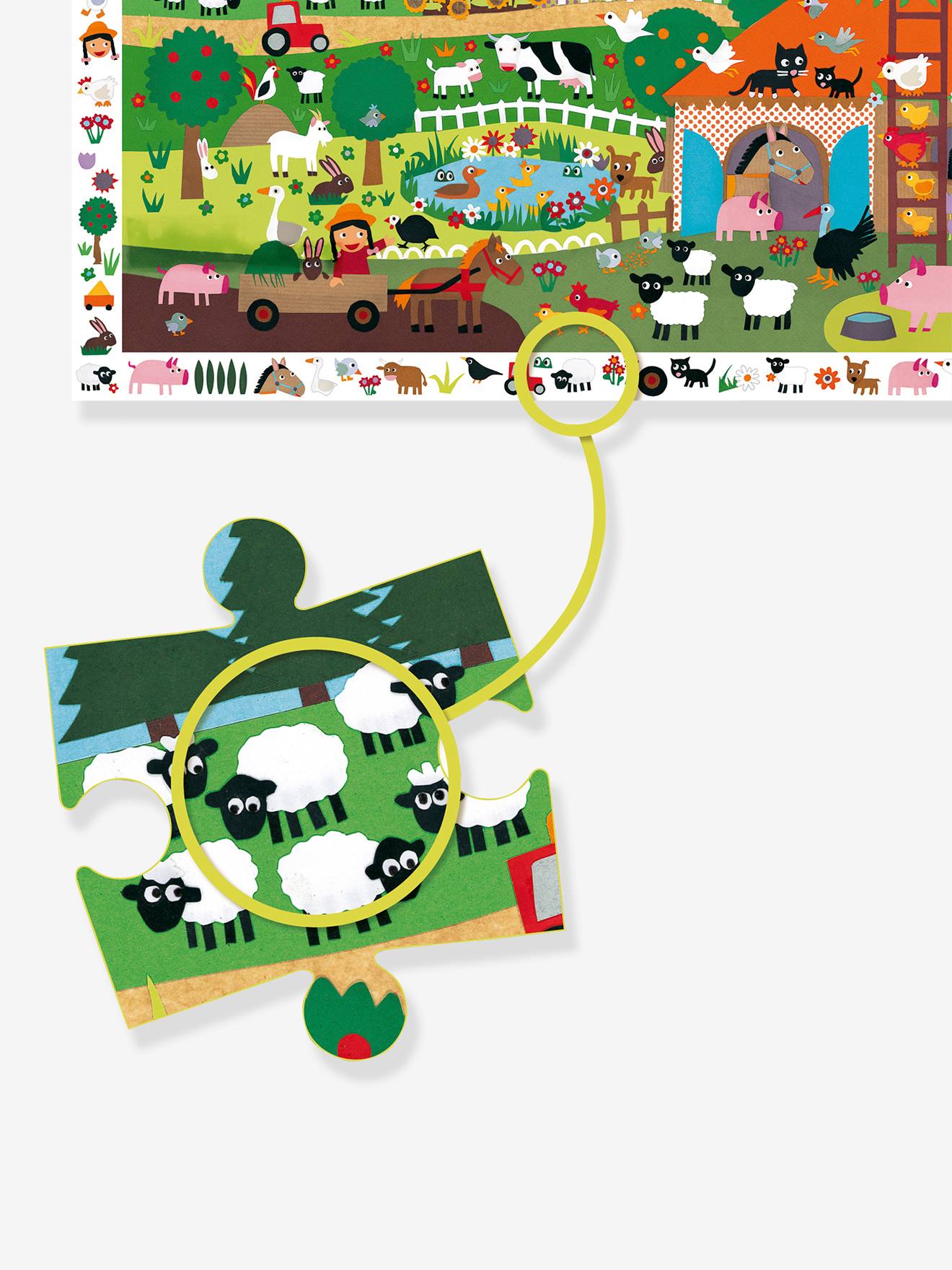 Djeco Entdeckerpuzzle DER BAUERNHOF DJECO, 35 Teile - mehrfarbig