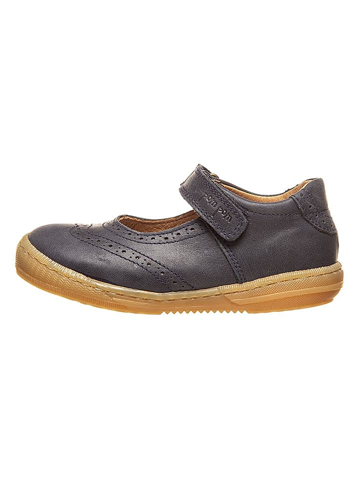 POM POM Leder-Spangenballerinas in Dunkelblau günstig kaufen 30