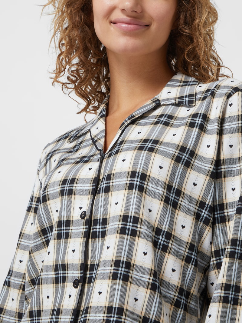 Pyjama-Oberteil aus Flanell in offwhite