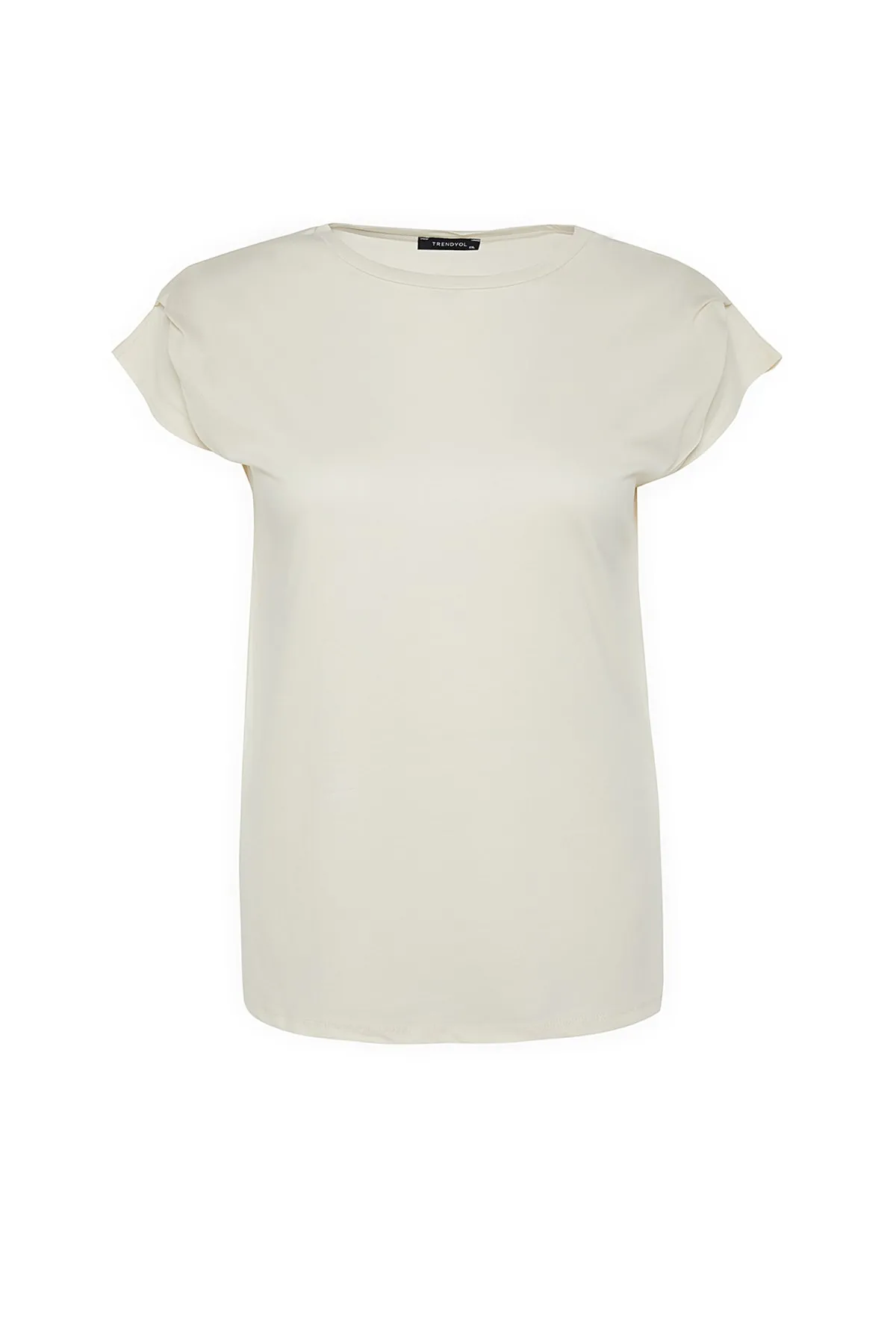 Trendyol Curve  Stone Crew Neck Sleeve Detailliertes Strick-T-Shirt TBBSS22BF0023