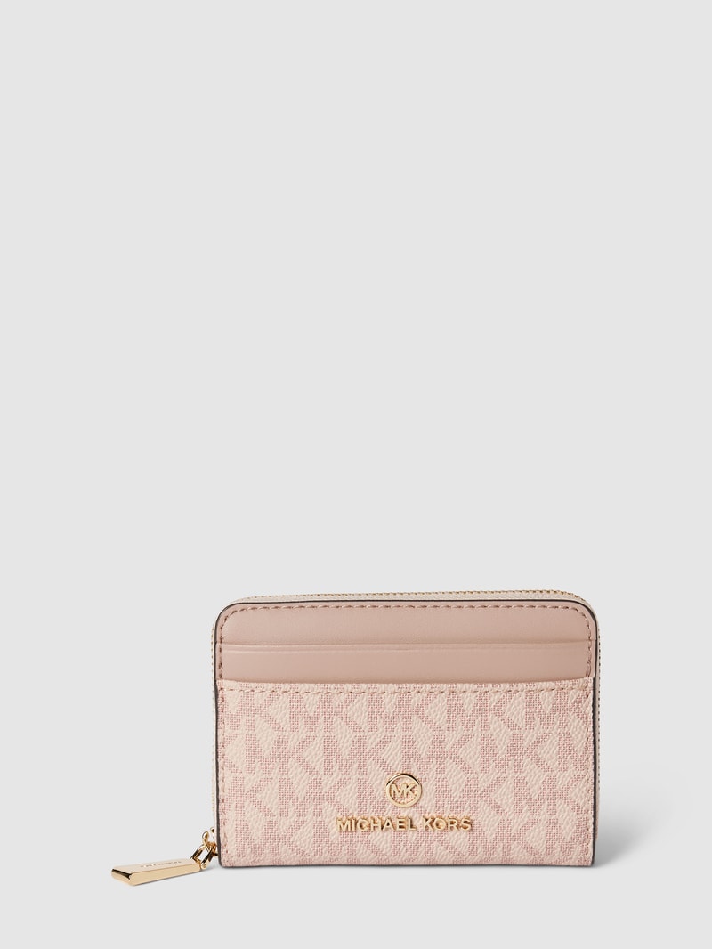 Portemonnaie mit Label-Applikation Modell 'JET SET CHARM' in rosé