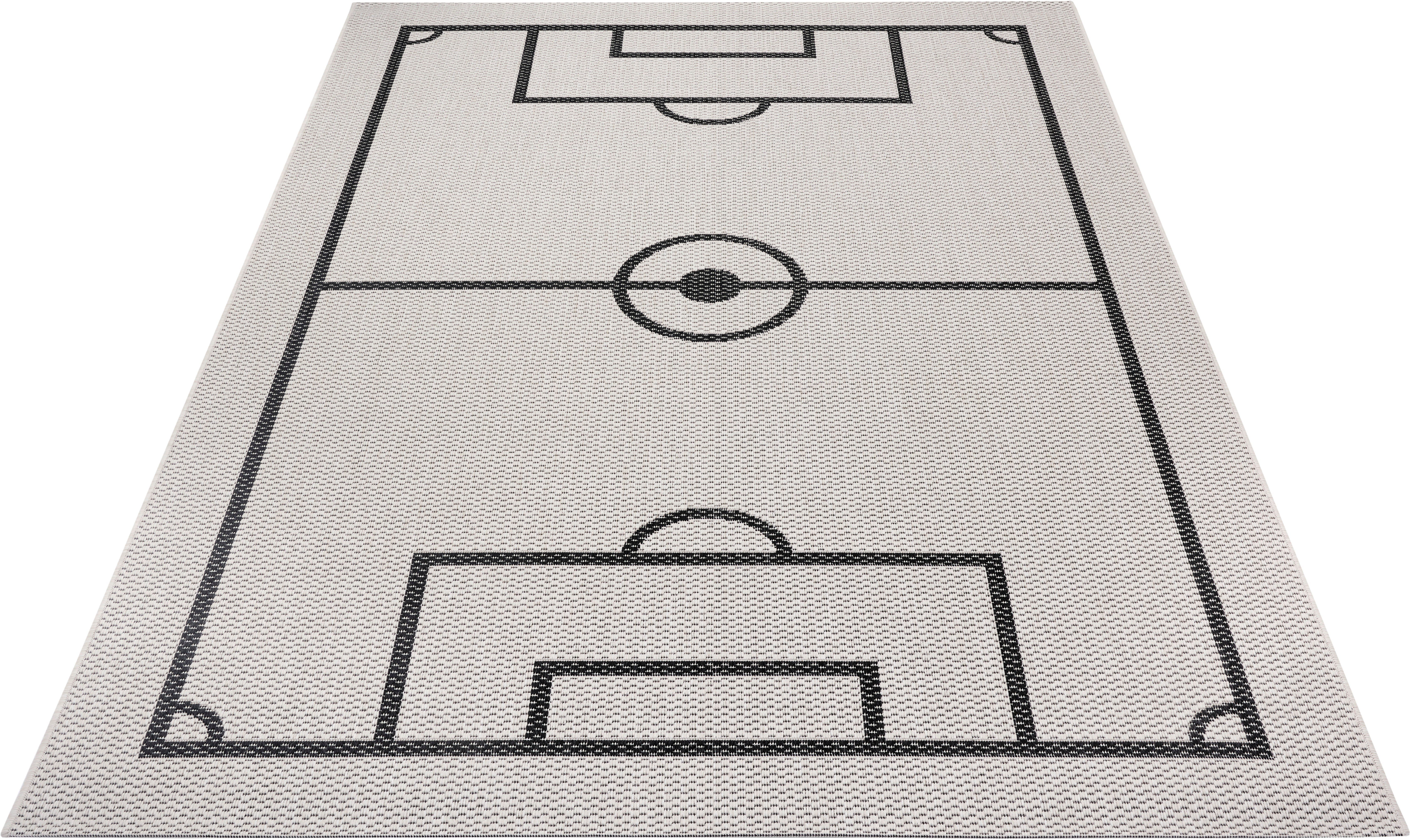 Kinderteppich Fußballfeld, Lüttenhütt, rechteckig, Höhe: 3 mm, Fußball, Spielunterlage, Flachgewebe, strapazierfähig, pflegeleicht