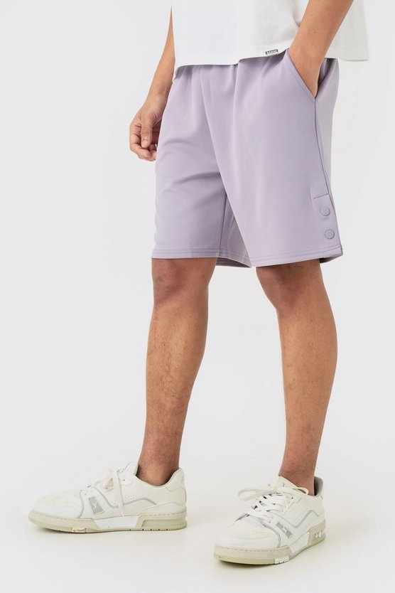 Lockere Scuba Shorts mit Druckknöpfen