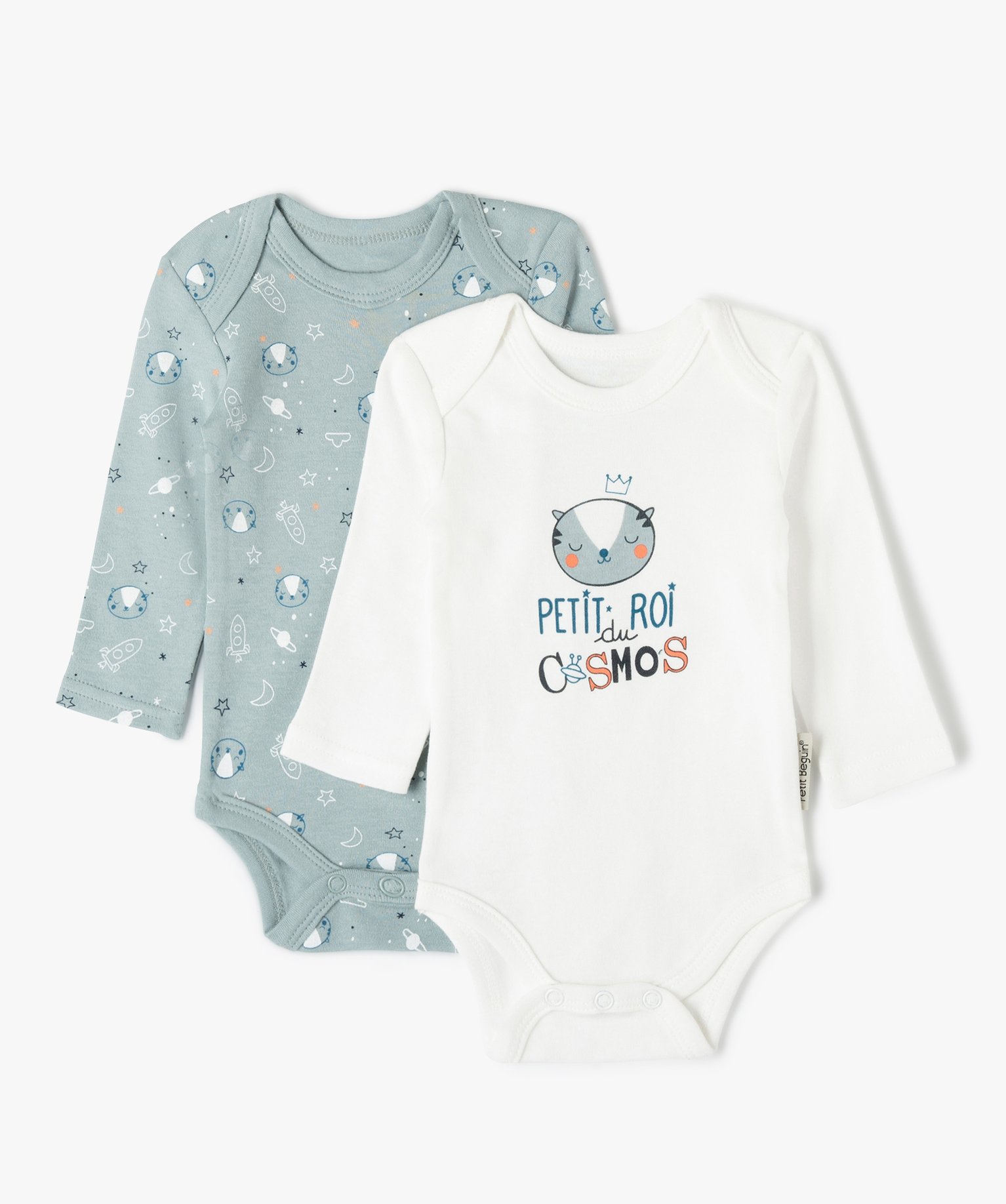 Body bébé Garçon à manches longues imprimé cosmos (lot ... bleu | GEMO