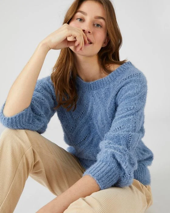 Pull maille poilue