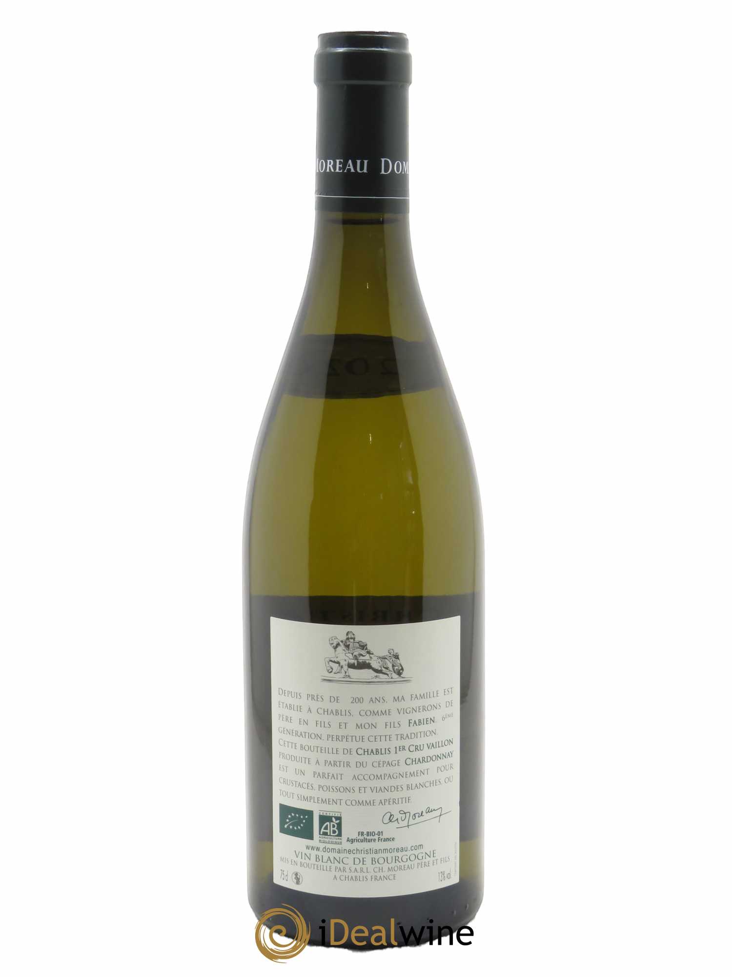 Chablis 1er Cru Vaillons Christian Moreau  2020 - Lot de 1 Bouteille