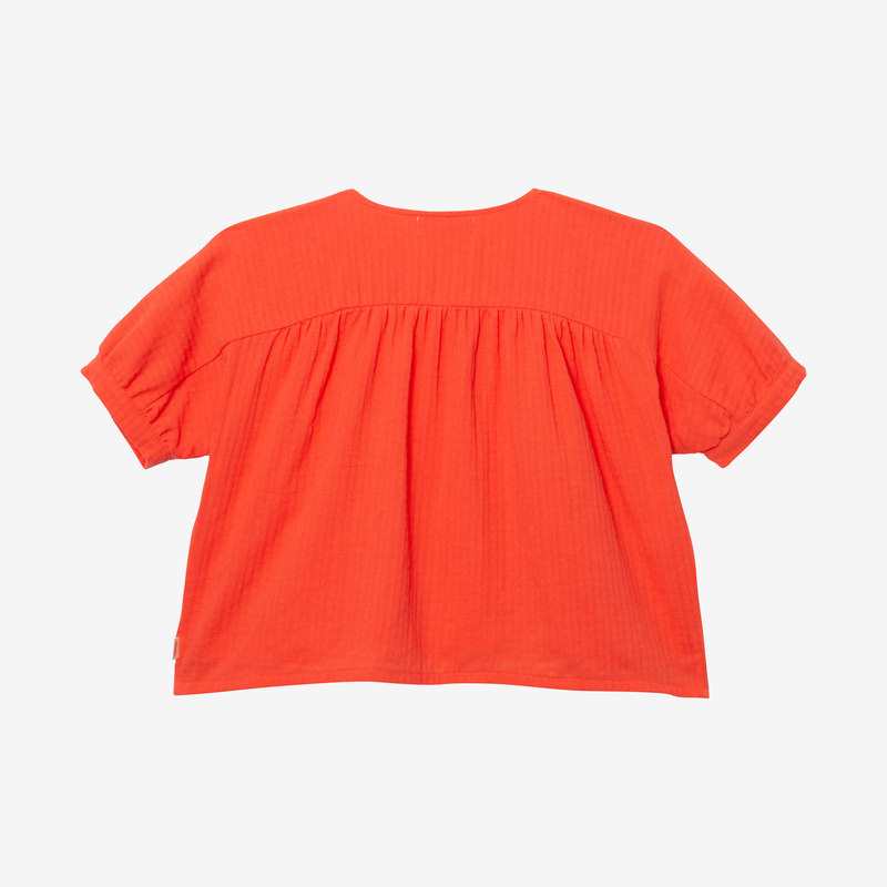 Blouse fille armurée orange brodée Catimini