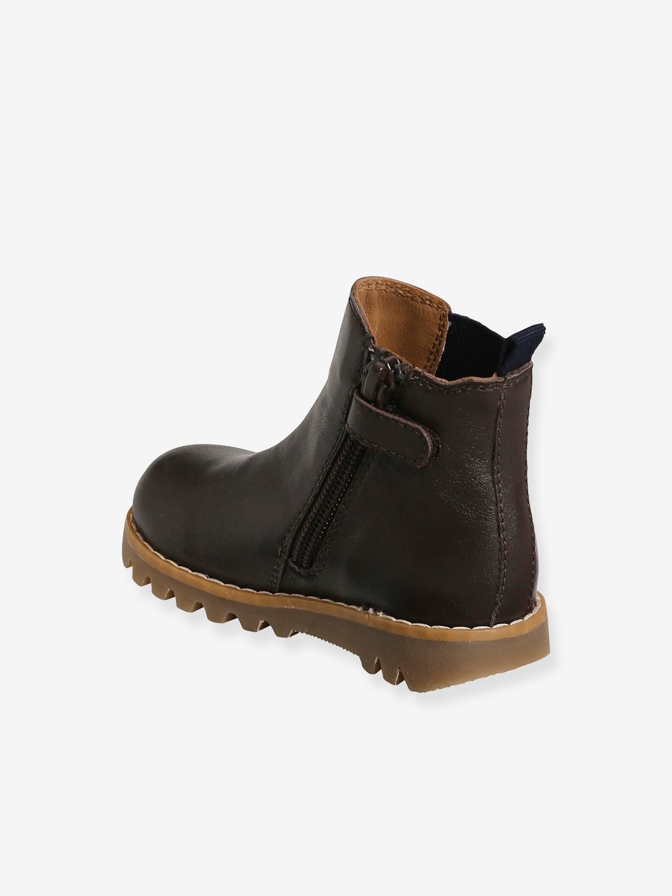 Vertbaudet Baby Boots, Reißverschluss & Gummizug - braun