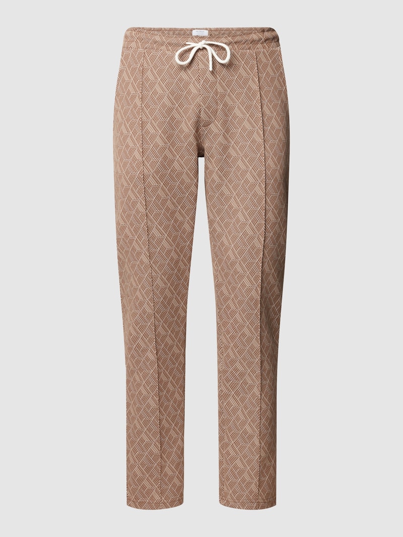 Sweatpants mit Allover-Muster Modell 'CARLTON' in haselnuss braun