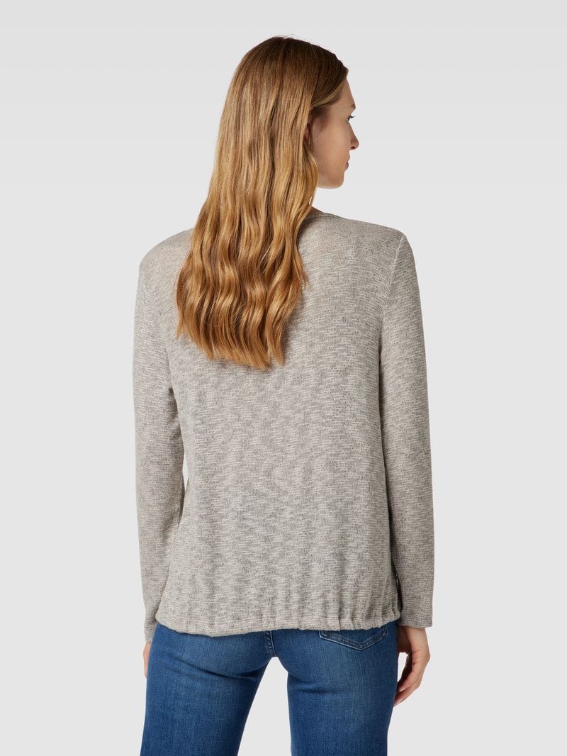 Longsleeve in melierter Optik in hellgrau meliert