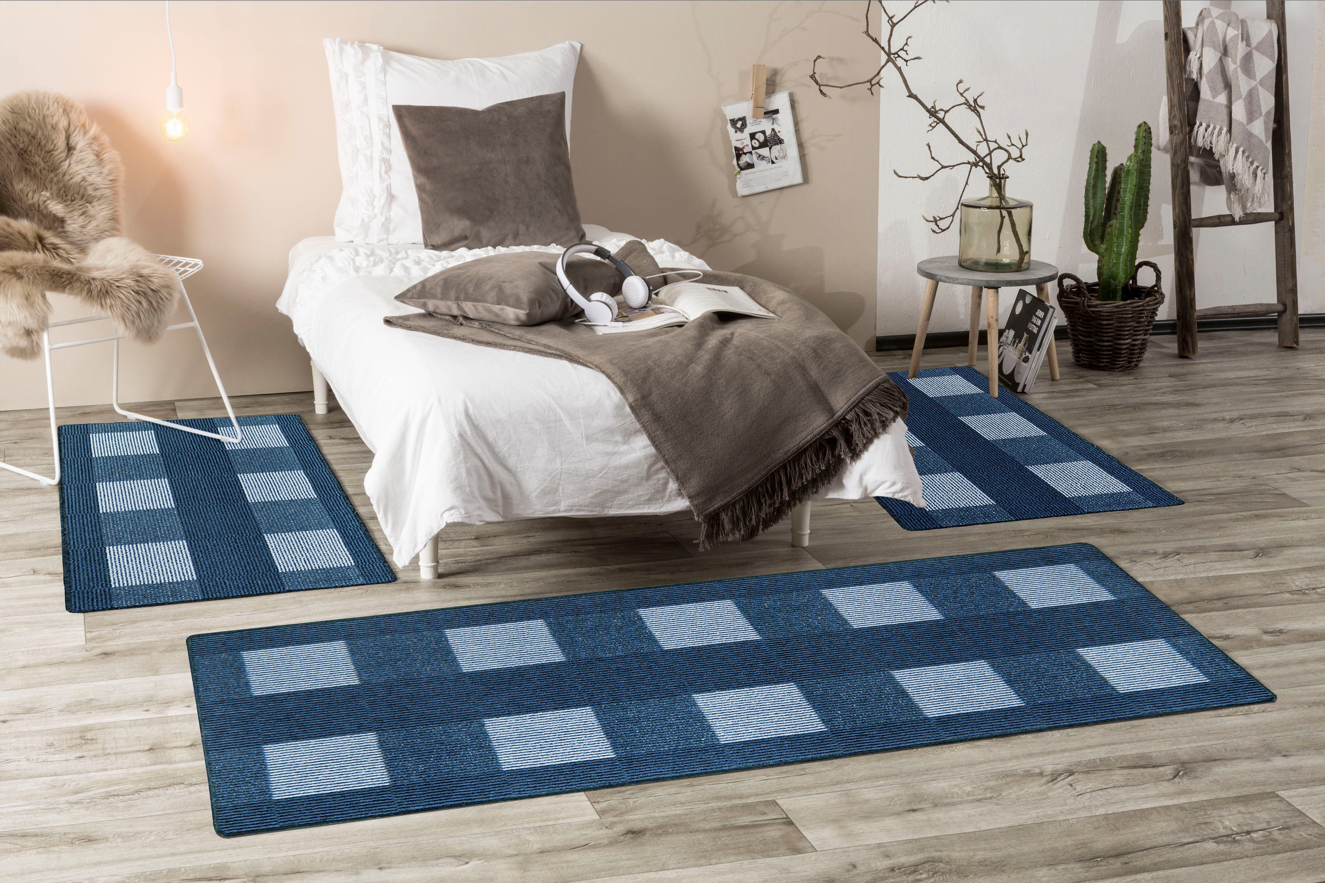 Bettumrandung Dijon Andiamo, Höhe 6 mm, (3-tlg), modernes Design, Bettvorleger, Läufer-Set für das Schlafzimmer
