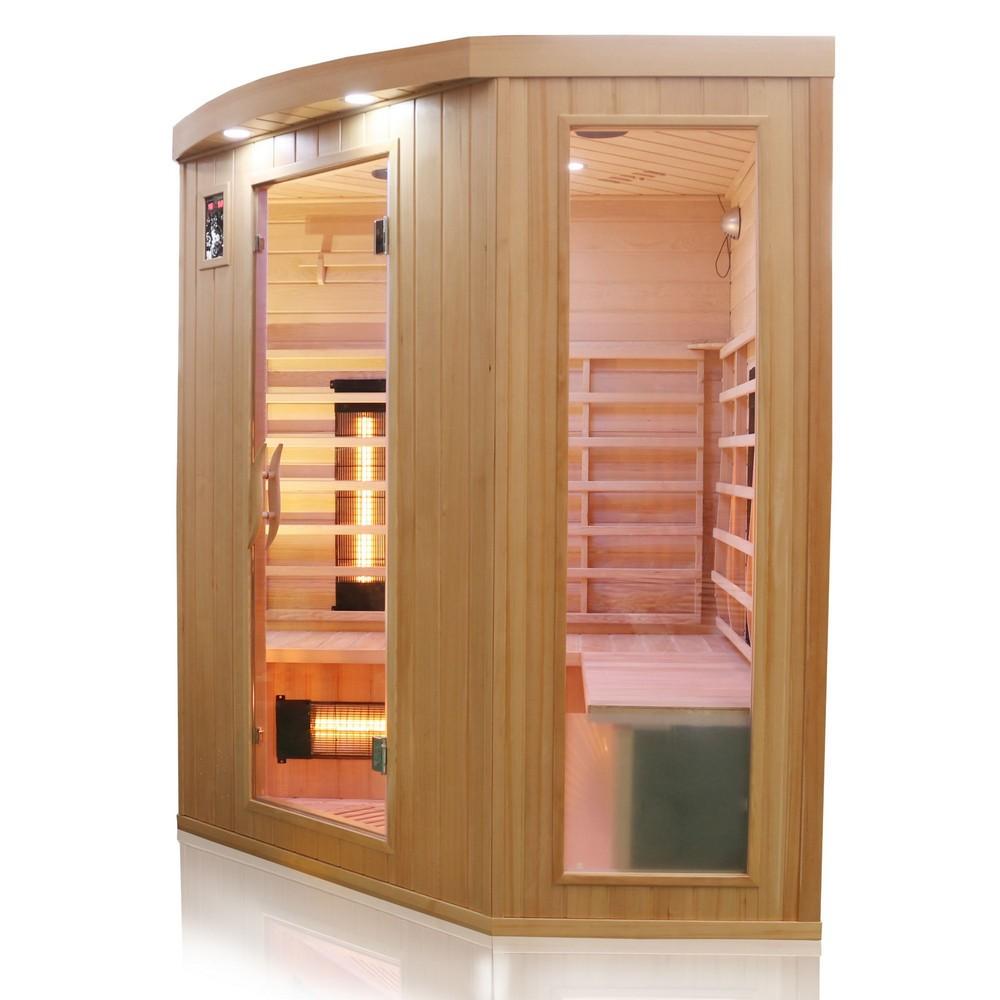 Dewello Infrarotkabine Infrarotsauna HALEY 160cm x 160cm x 190cm Vollspektrum