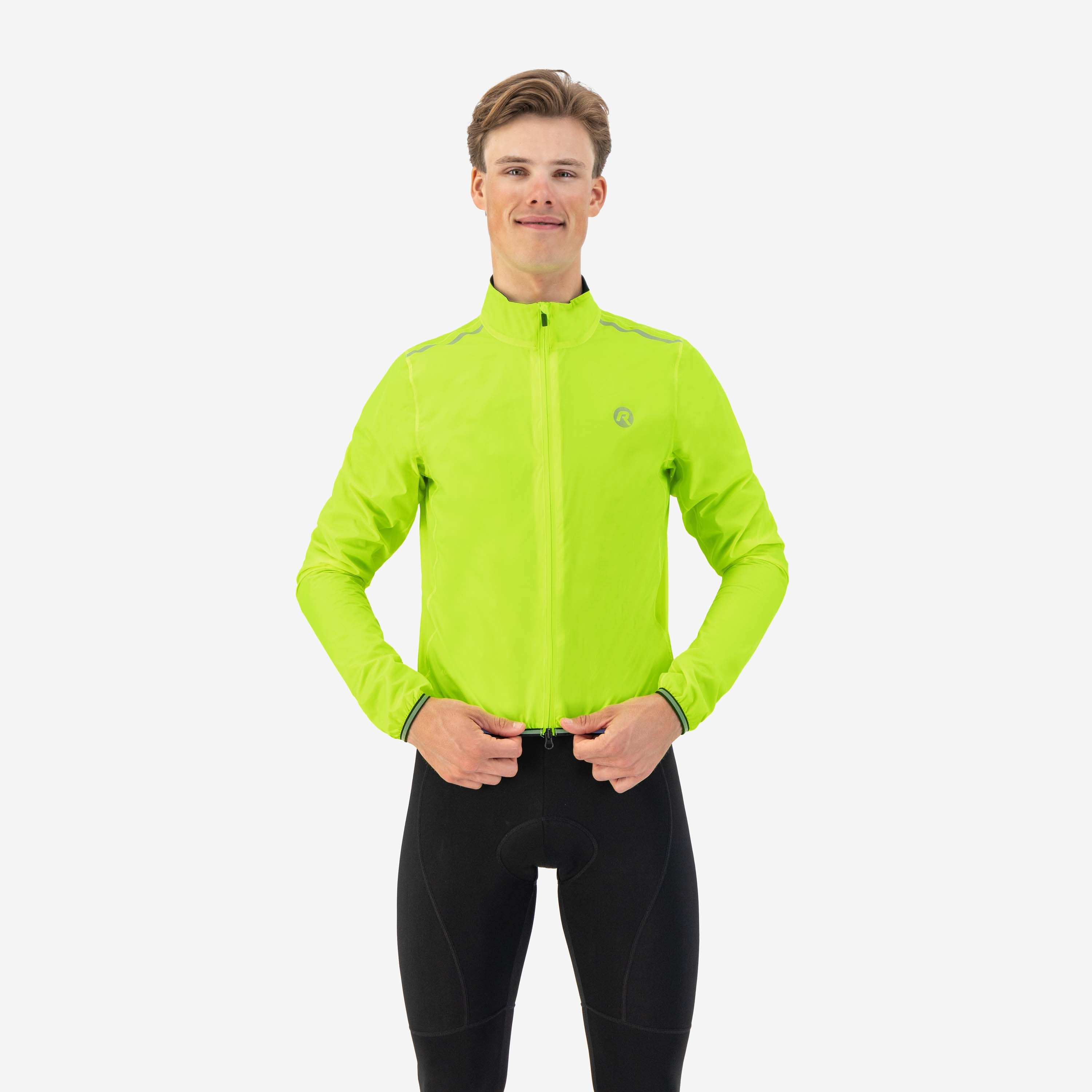 Rogelli Essential Fluor Yellow Herren Fahrrad Regenjacke