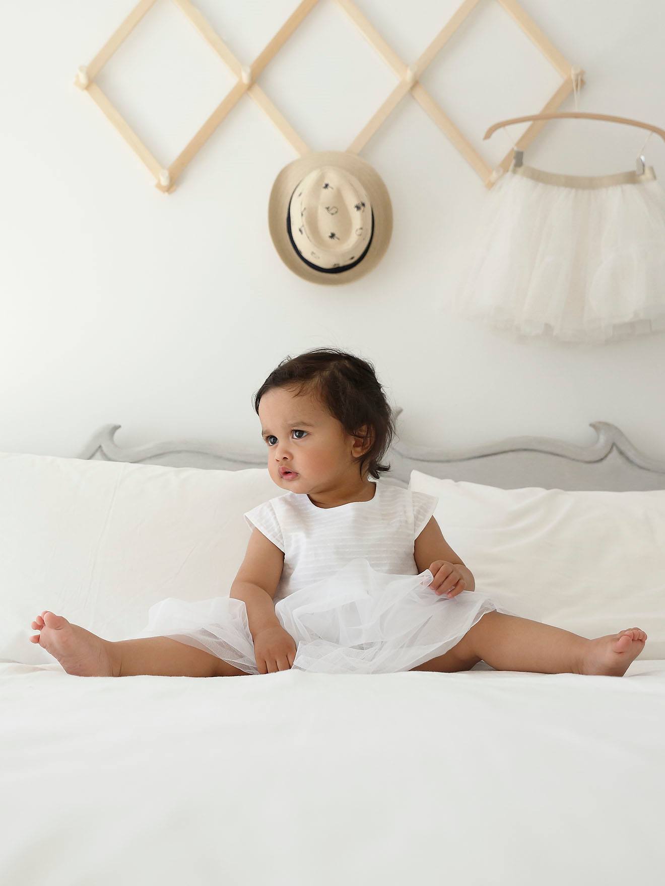 Robe de cérémonie bébé avec tulle blanc