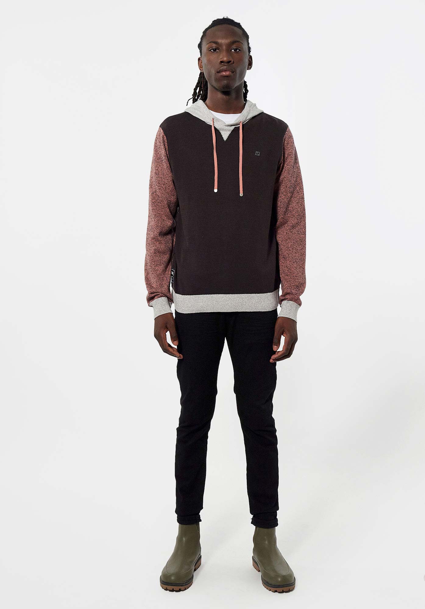 SHEIK  Pull marron à capuche Homme