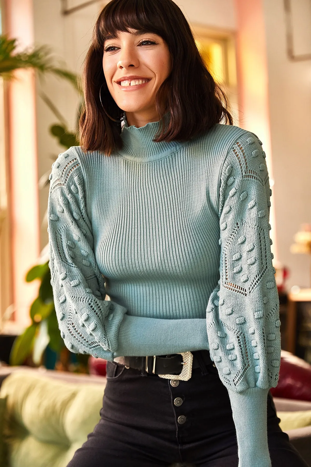 Olalook  Pullover - Grün - Slim Fit