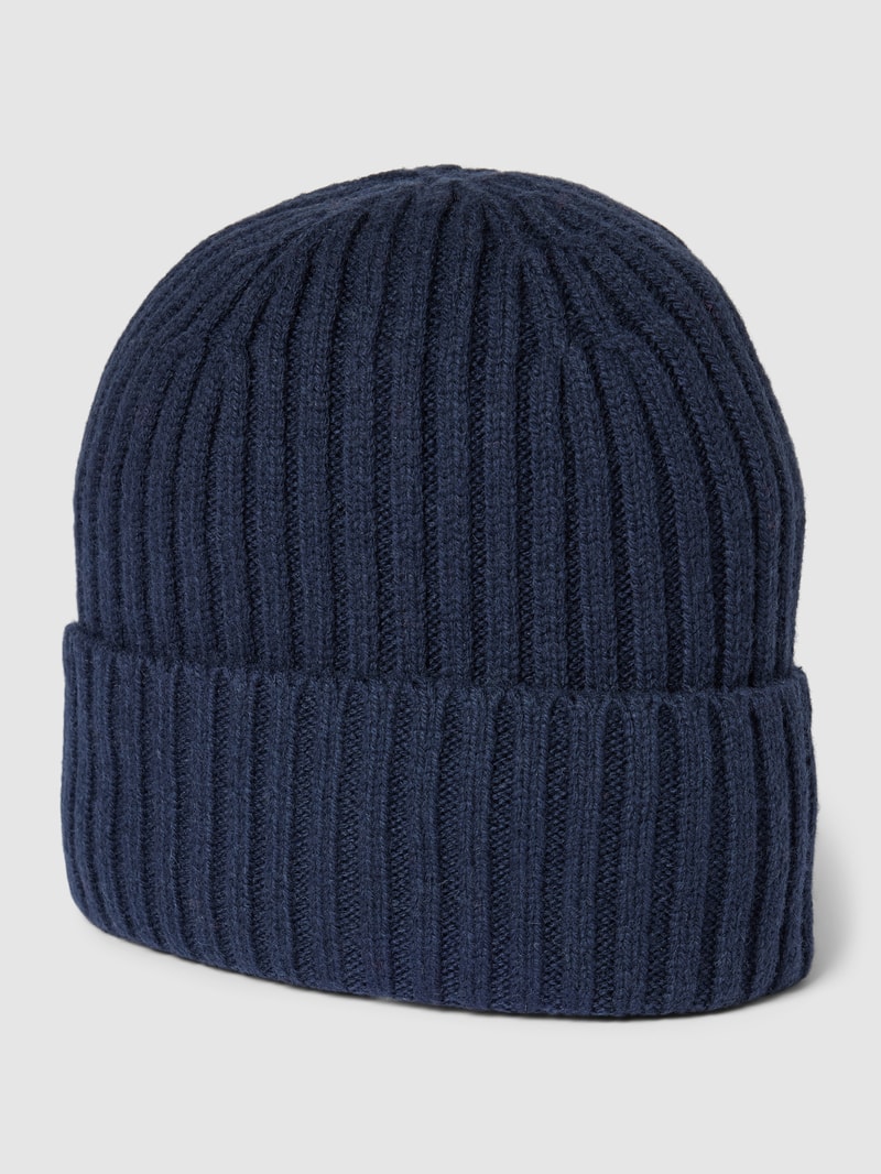 Beanie mit breitem Umschlag in dunkelblau