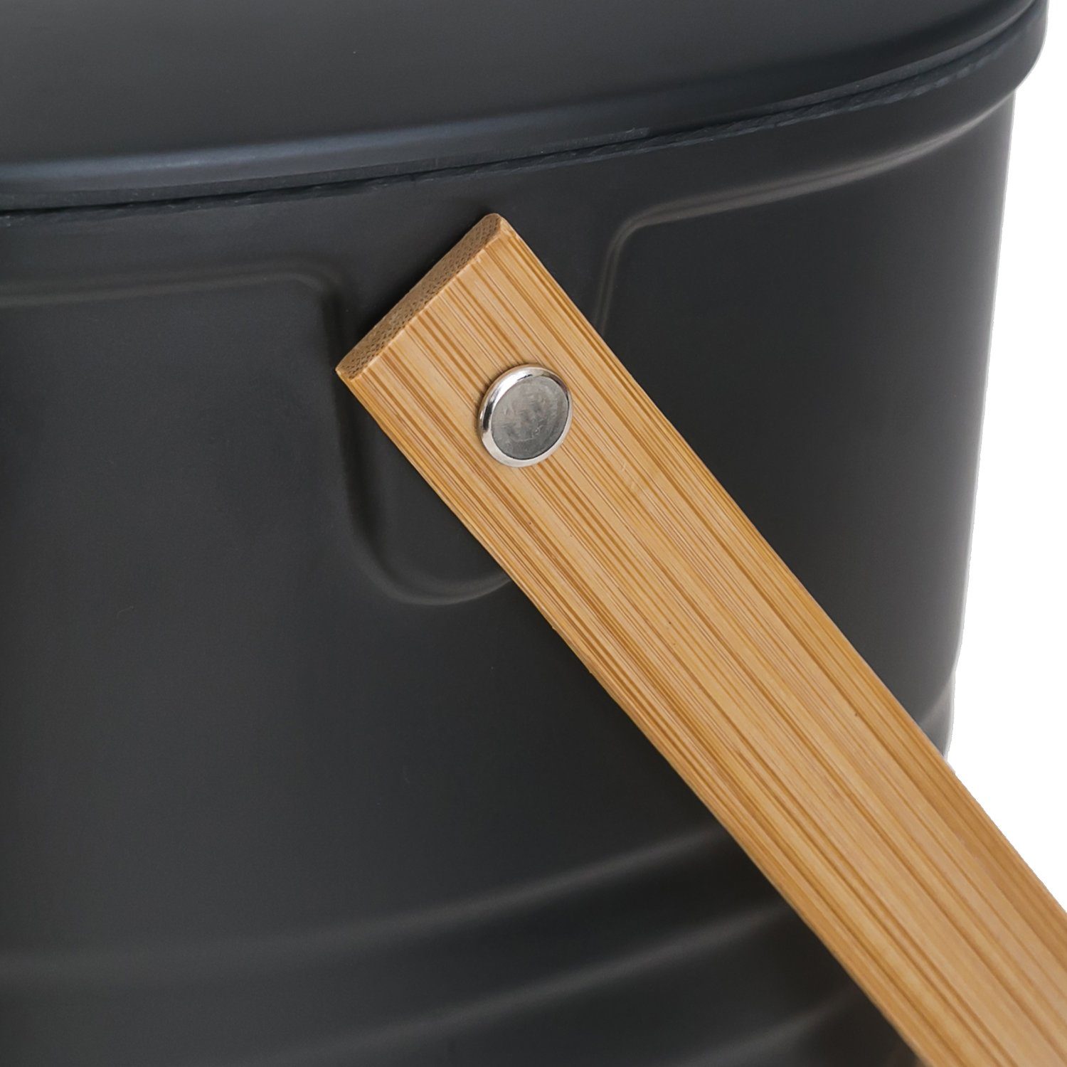 HMF Biomülleimer Komposteimer mit Aktivkohlefilter, kleiner Abfalleimer für die Küche mit Deckel, 3L, Schwarz