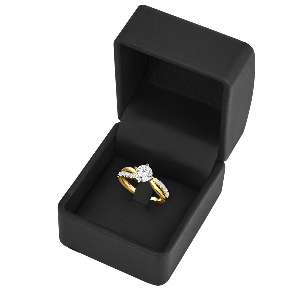 Trilani Bague en argent Argent sterling Oxyde de zirconium (CZ) en Or jaune Bague
