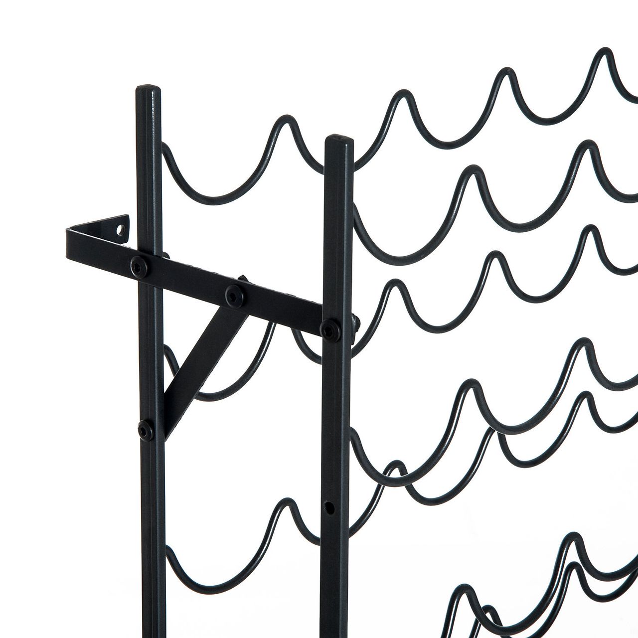 HOMCOM Weinregal Weinständer Flaschenregal 60 Flaschen Wandbefestigung Metall Schwarz