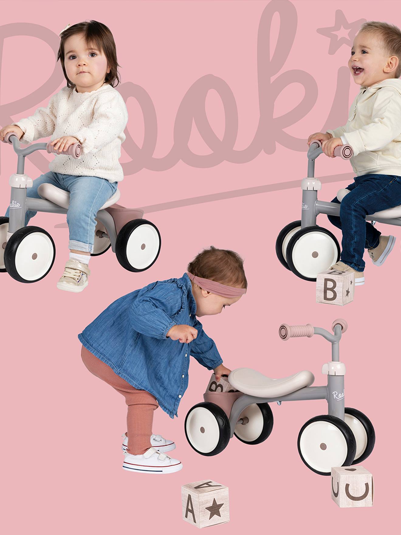 Smoby Kinder Rutschfahrzeug ROOKIE SMOBY - rosa