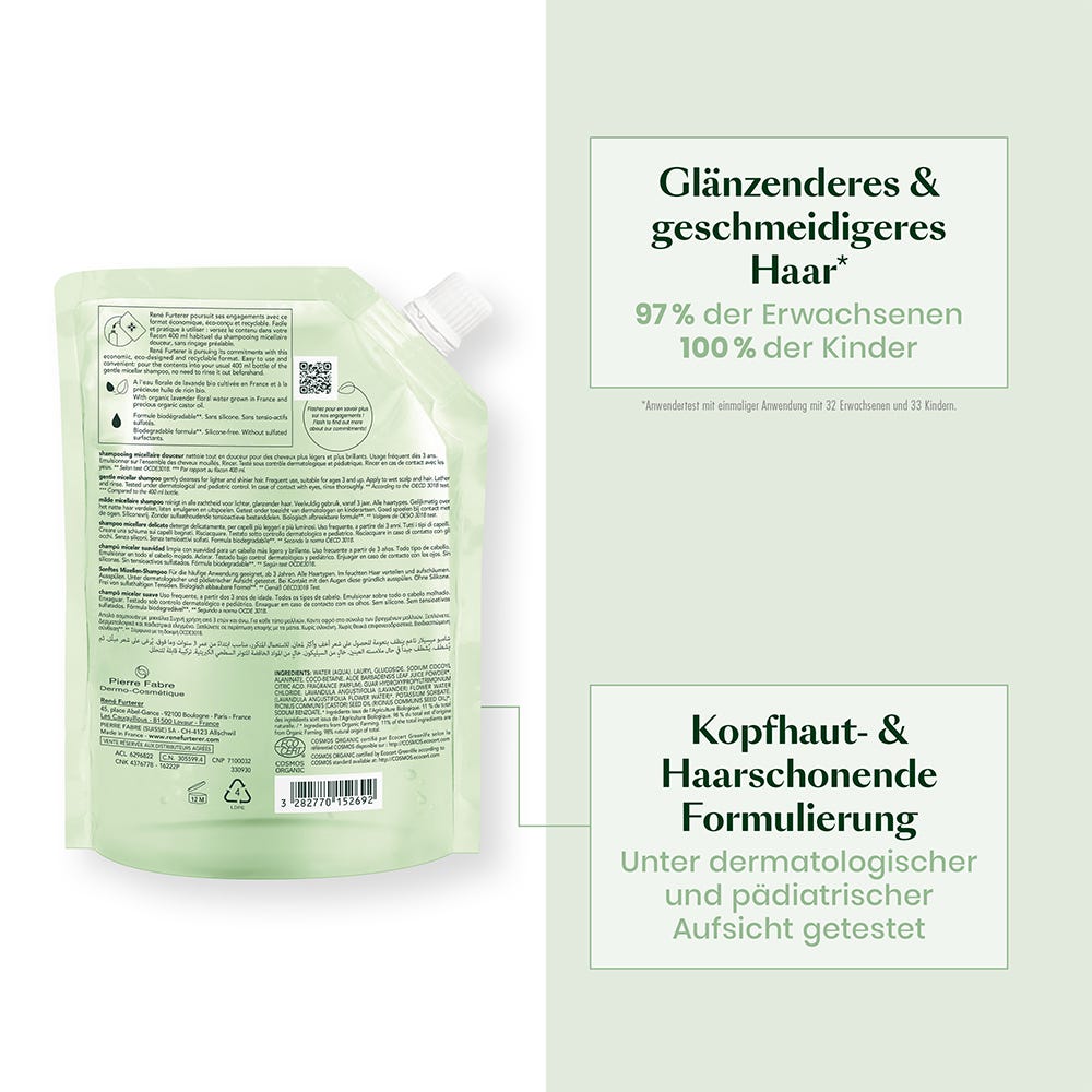 Rene Furterer Naturia Sanftes Mizellen-Shampoo 400 ml Refill