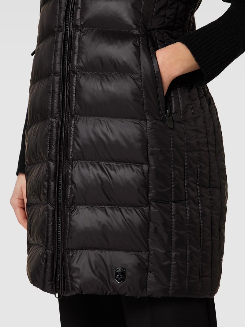 Steppweste mit Label-Detail Modell 'HIGHCLASS' in schwarz