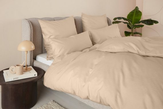 Bettwäsche Malea in Gr. 135x200 oder 155x220 cm, LeGer Home by Lena Gercke, Halbleinen, 2 teilig, Bettwäsche in Halbleinen-Qualität, Bettwäsche mit Knöpfe