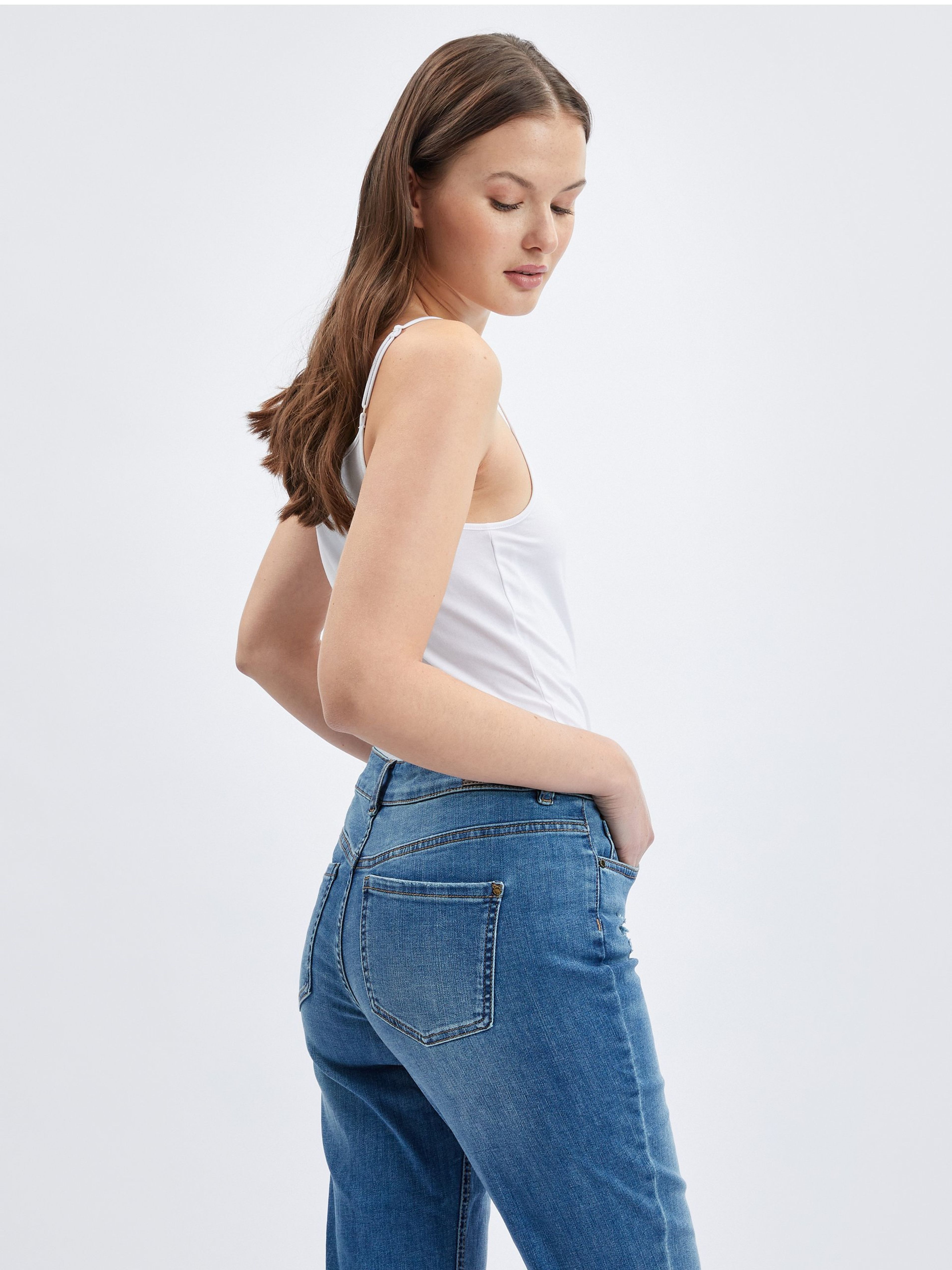 Dunkelblaue Straight Fit Jeans für Damen ORSAY