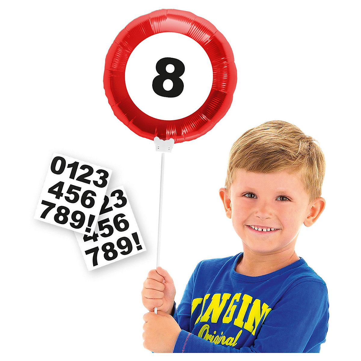 Zahlen-Folienballon Verkehrsschilder, personalisierbar