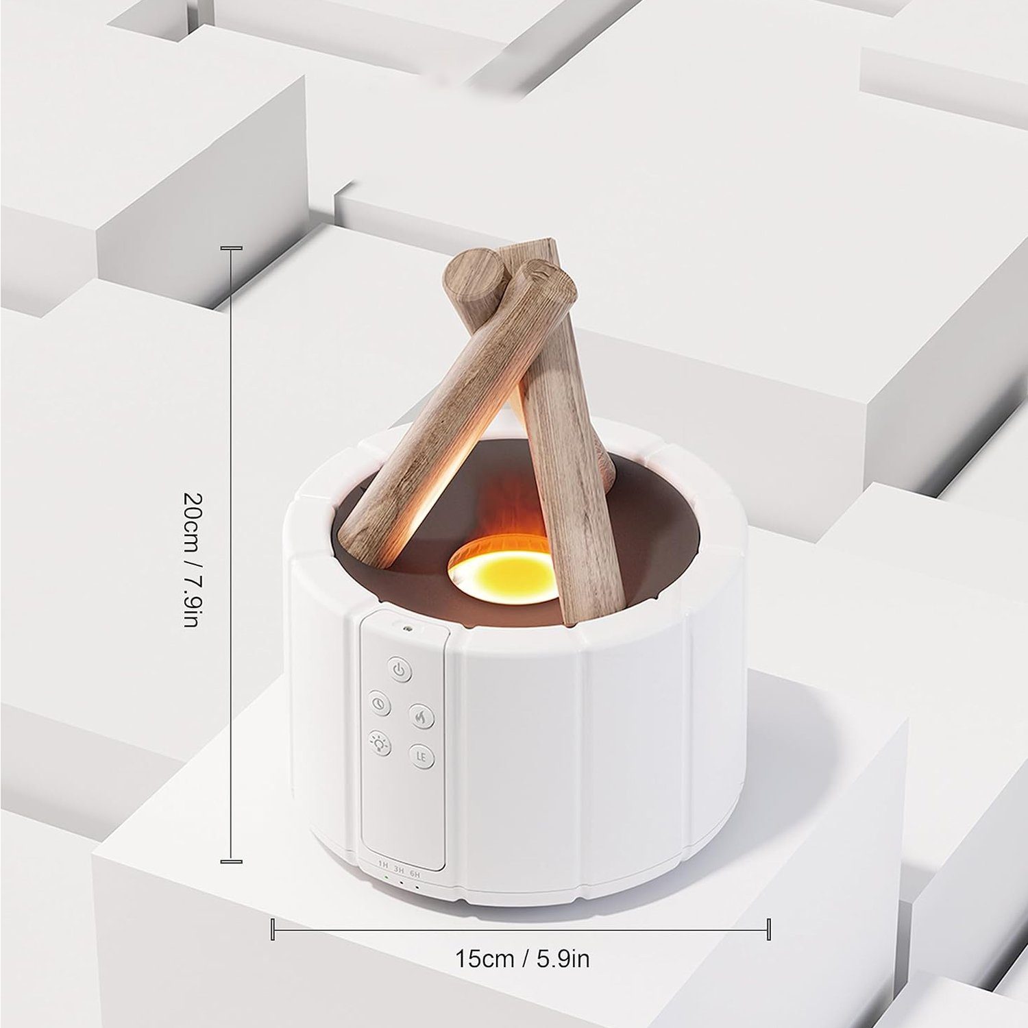 Bedee Diffuser Flame Aroma Diffuser für Ätherische Öle 250ml Lagerfeuer Flammeneffekt, 0,25 l Wassertank, mit 3 Helligkeit Modi, mit Fernbedienung, 3 Timer