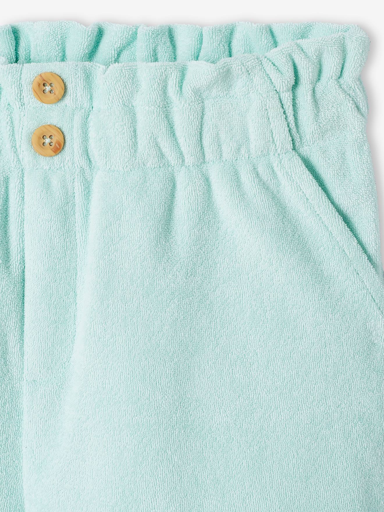 Short en éponge fille bleu pâle