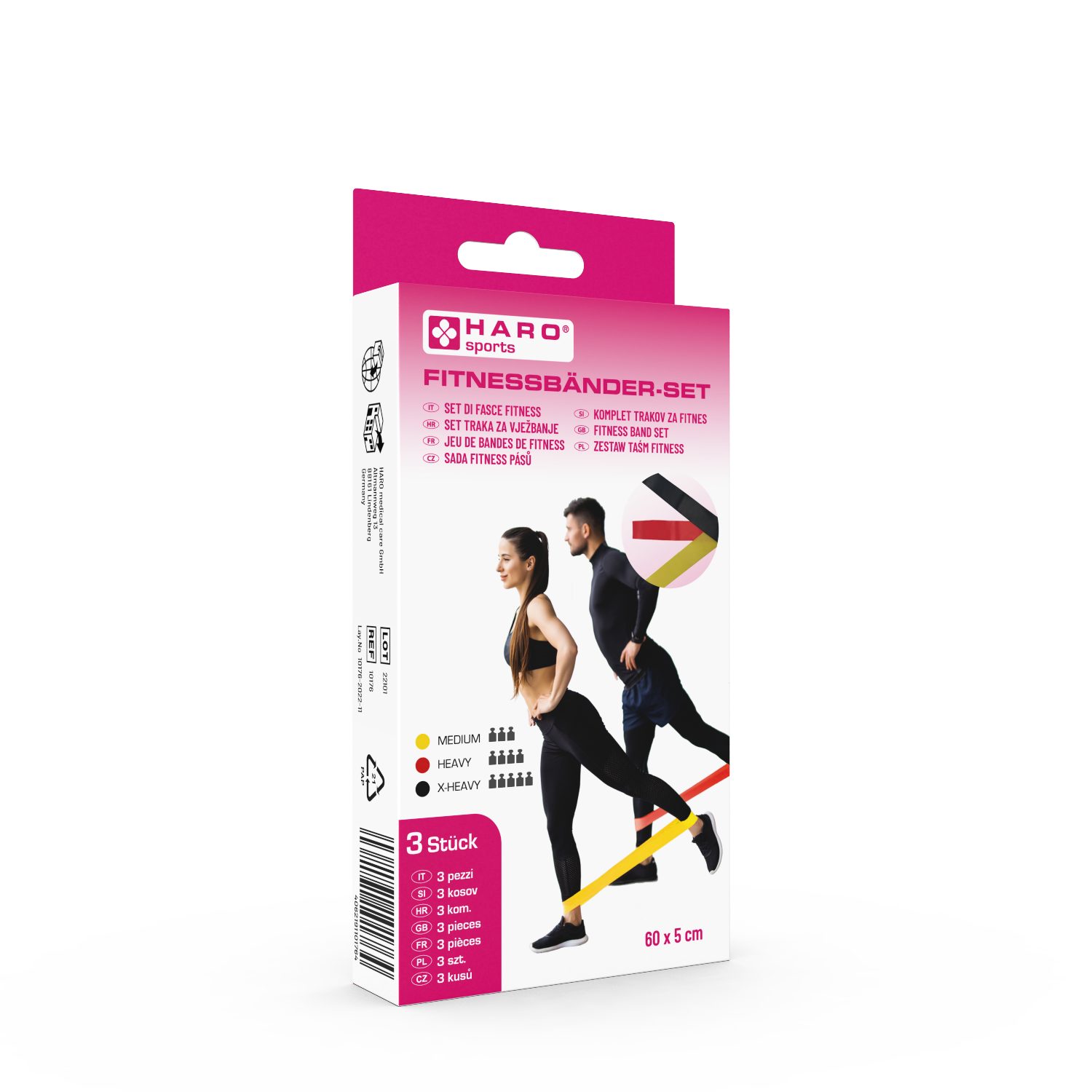 HARO-MC Gymnastikband Fitnessbänder Set, Widerstandsbänder