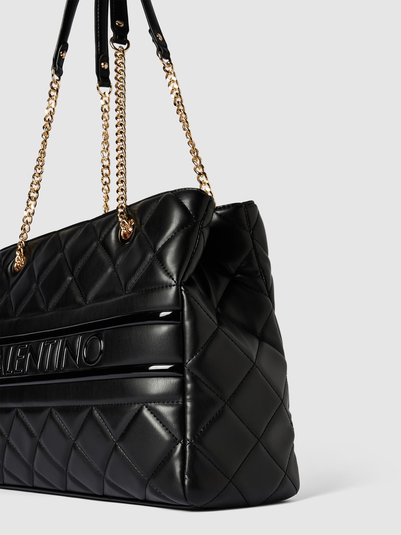 Handtasche mit Steppnähten Modell 'ADA' in schwarz
