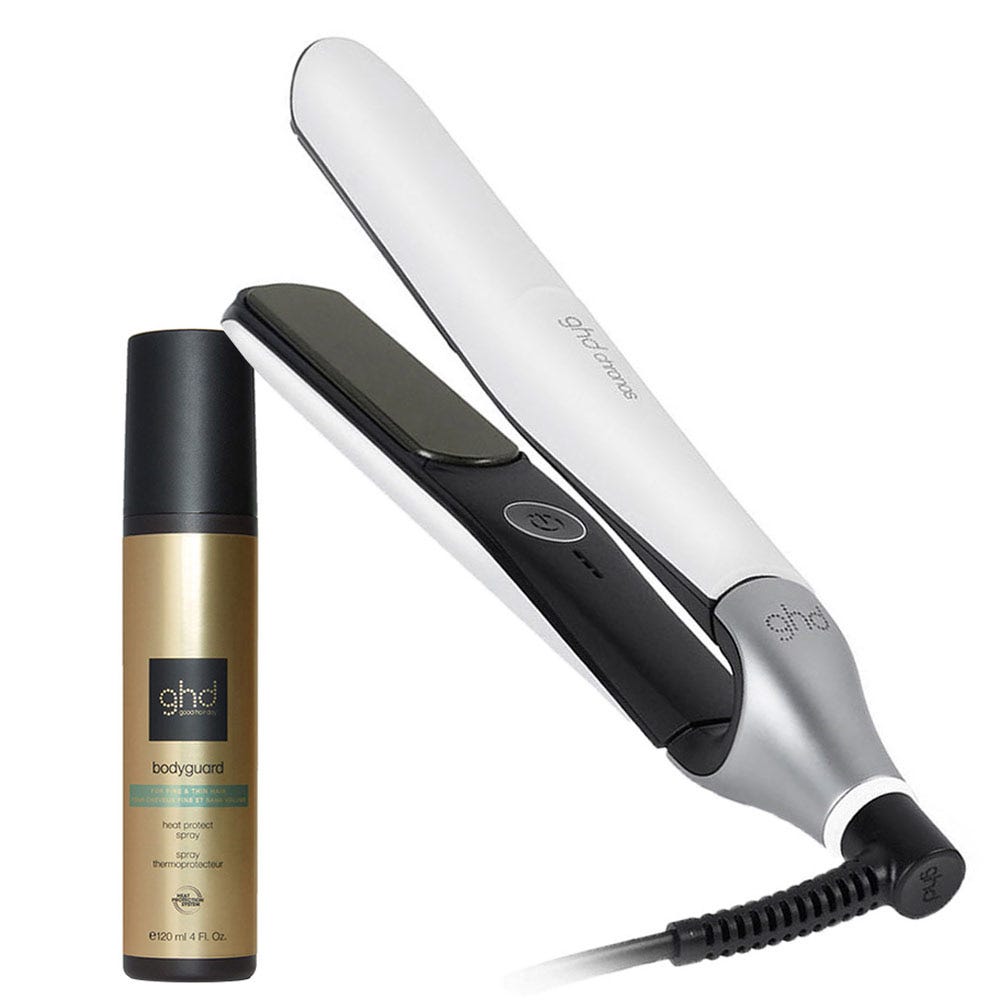 ghd chronos weiß & bodyguard feines Haar Hitzeschutz Pflegeduo