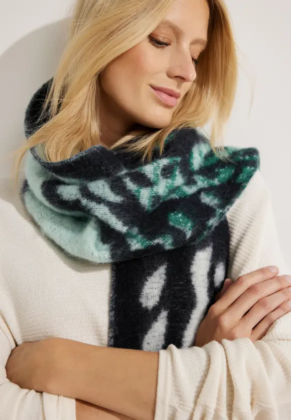 CECIL Jacquard Schal mit Fransen
