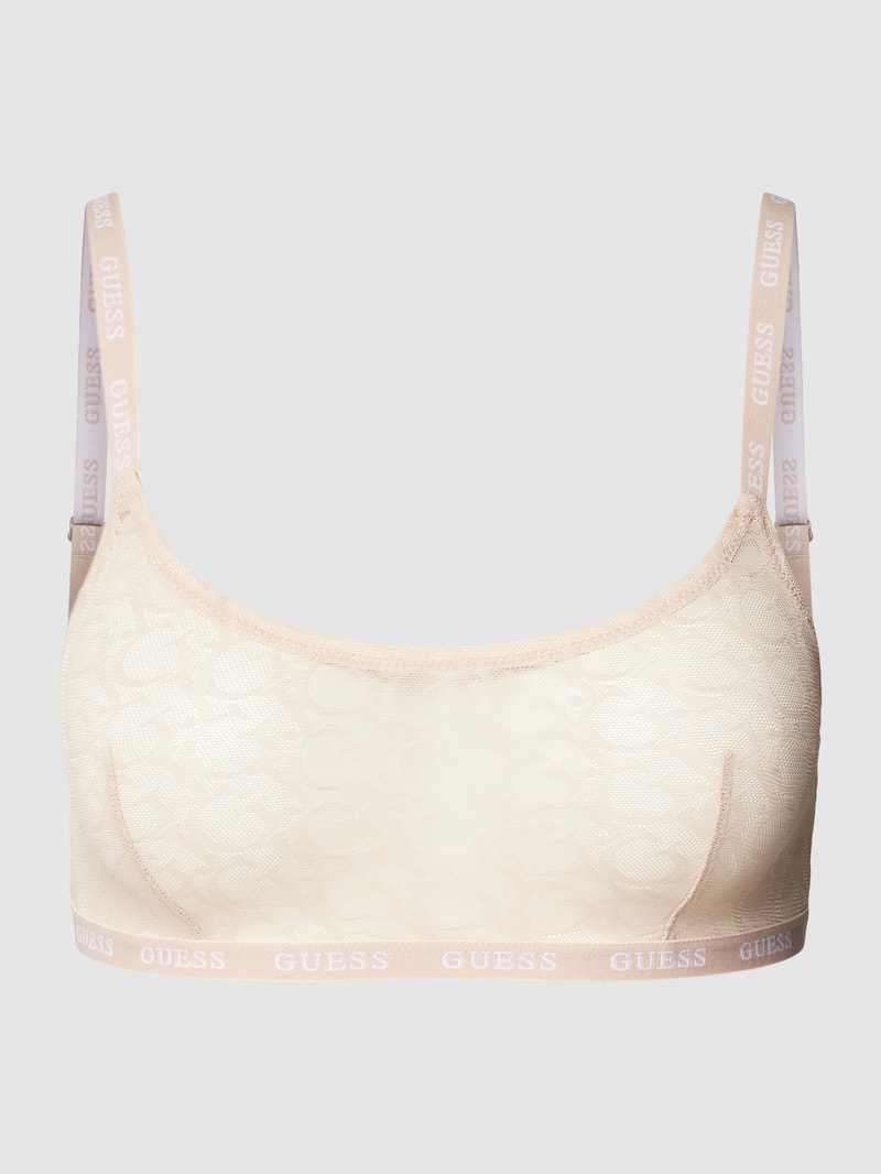 Bralette mit Logo-Muster Modell 'EDYTHA' in beige