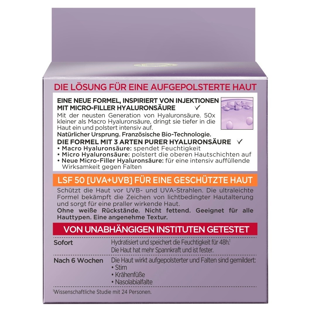 Filler Anti-Aging Tagescreme LSF 50 mit Hyaluronsäure