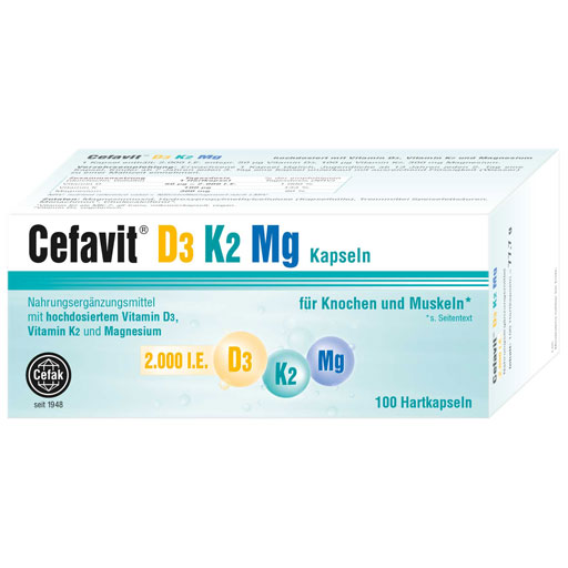 CEFAVIT D3 K2 Mg 2.000 I.E. Hartkapseln  100 St  Hartkapseln