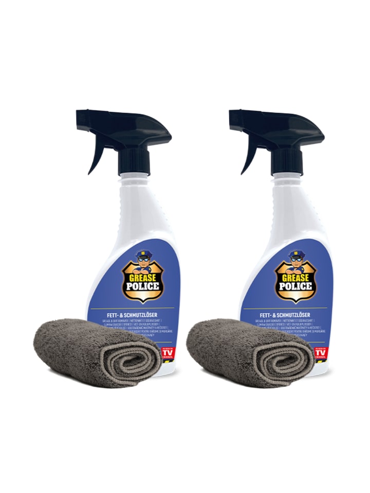 MediaShop Reinigungsmittel Grease Police 2x 500ml in Ohne Farben günstig kaufen onesize