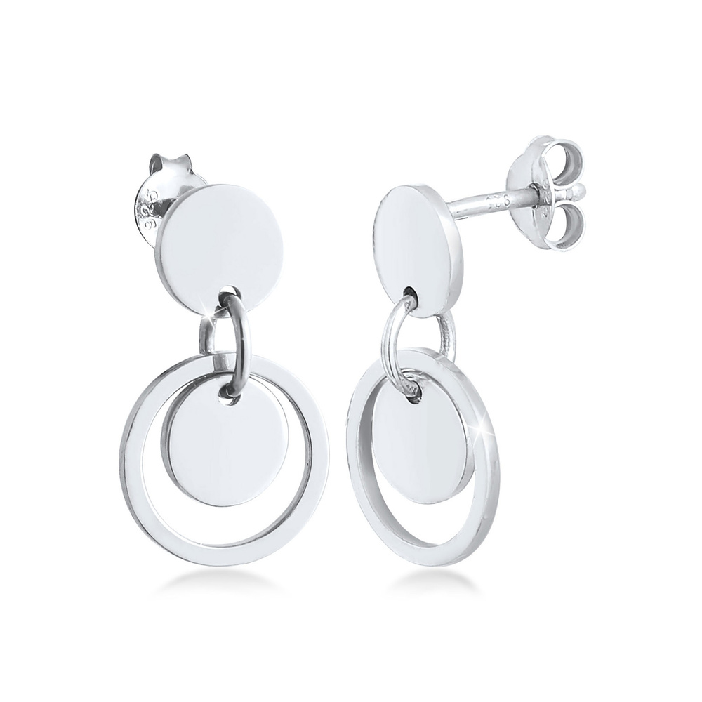 Elli Elli Boucles d'Oreilles Femmes Cercle Geo Trend Boho Look en argent sterling 925 Boucles d'oreilles