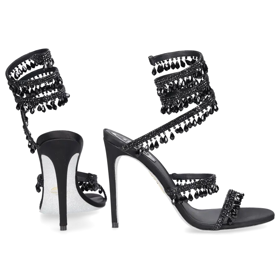 Rene Caovilla - Sandalen CHANDELIER Satin - schwarz