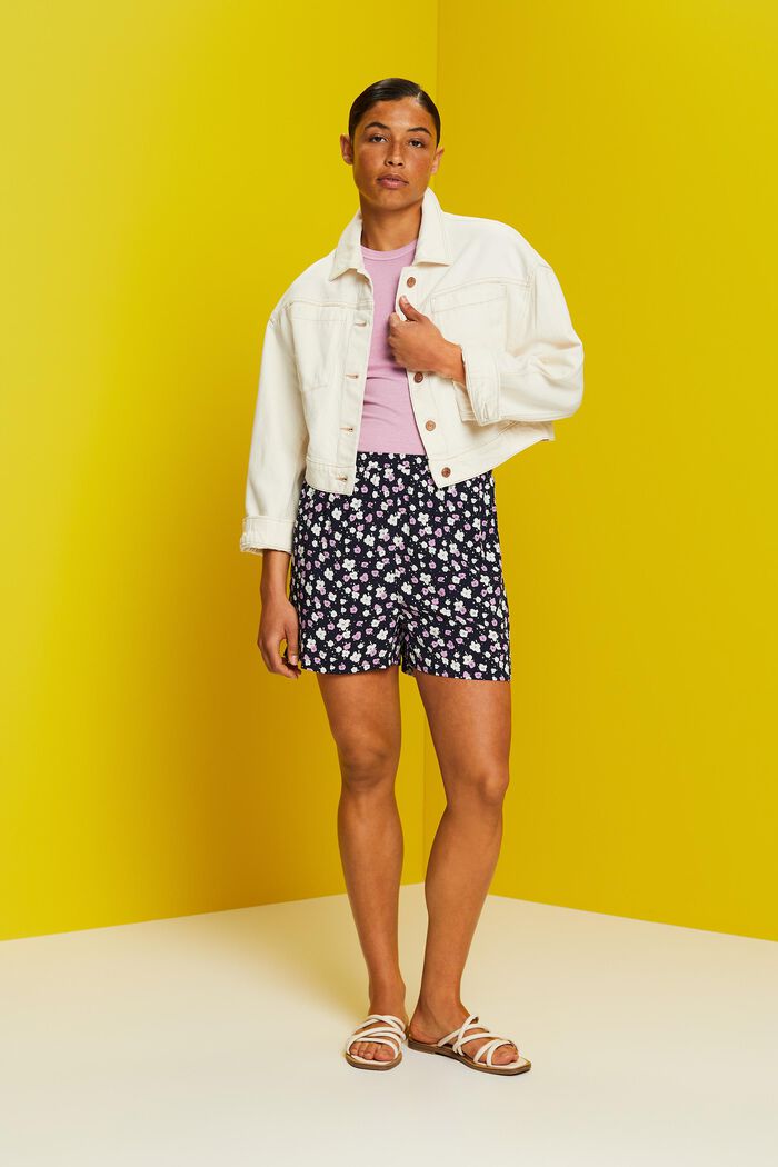 Gemusterte Pull-on-Shorts, LENZING™ ECOVERO™
