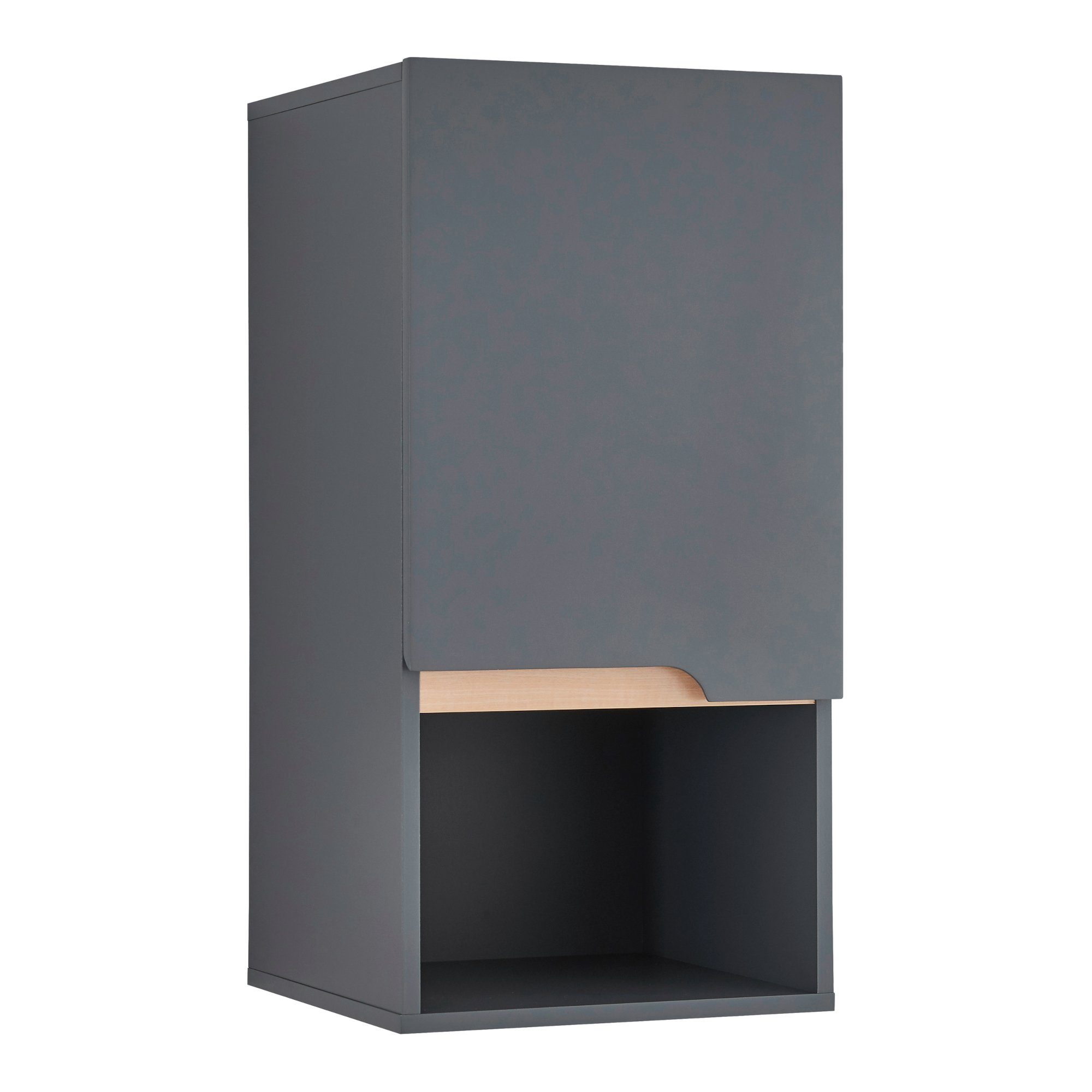 en.casa Hängeschrank Bergkamen 60 x 30 x 30 cm Grau / Holzfarben