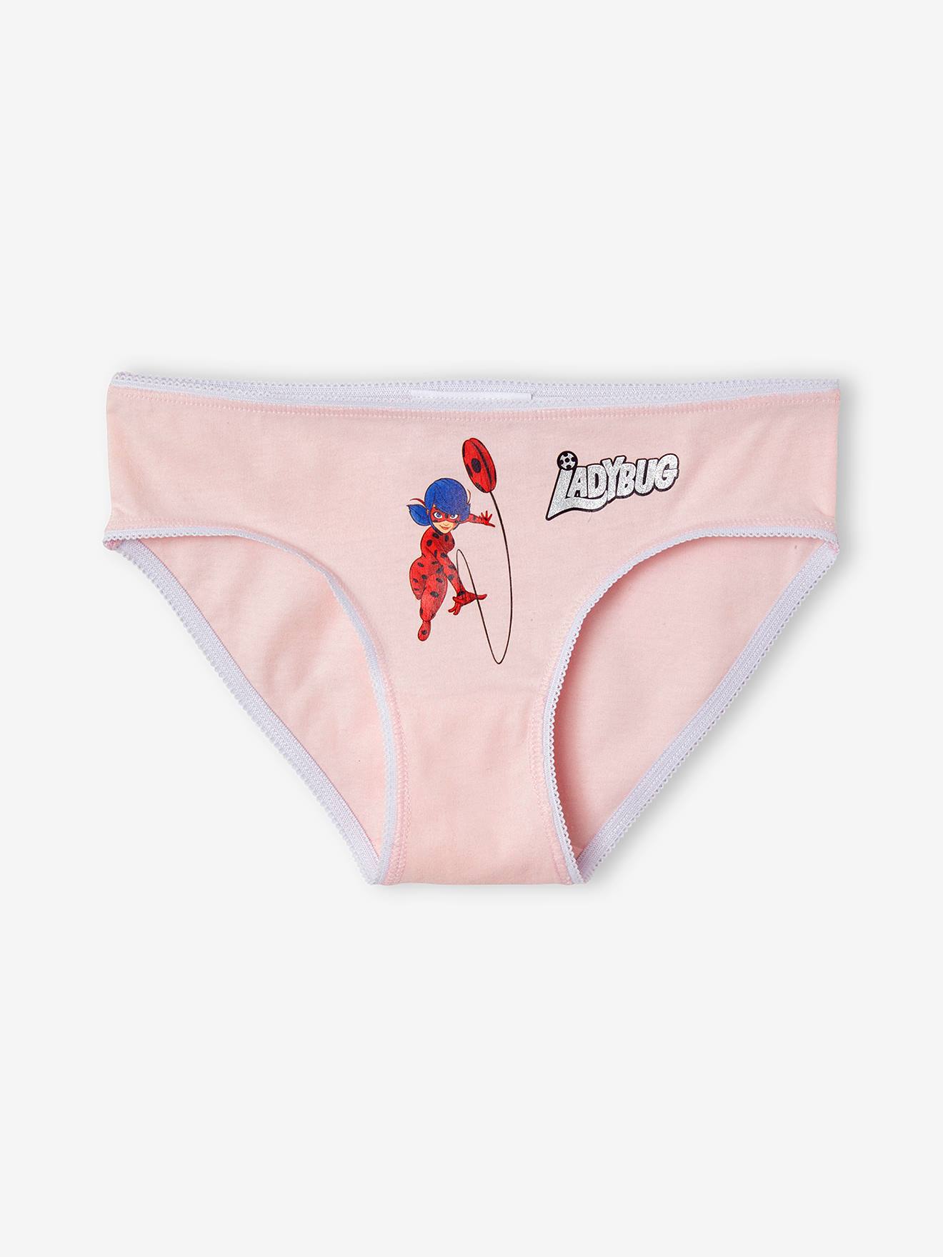 Lot de 3 culottes fille Miraculous® rouge / gris chiné / rose