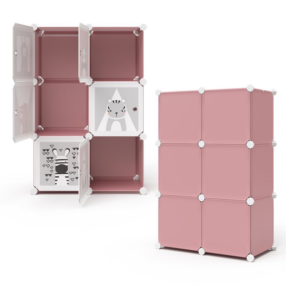 Vicco Bücherregal Kleiderschrank Steckregal Andy rosa modular 6 Fächer