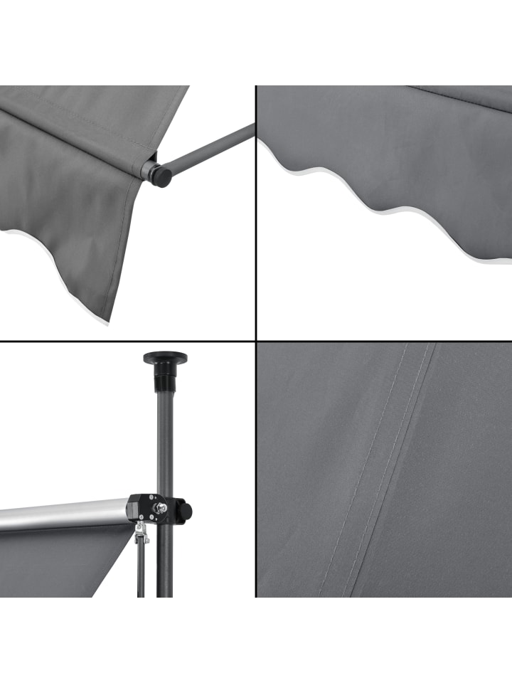 pro.tec Klemmmarkise in Grau (B)250cm günstig kaufen onesize