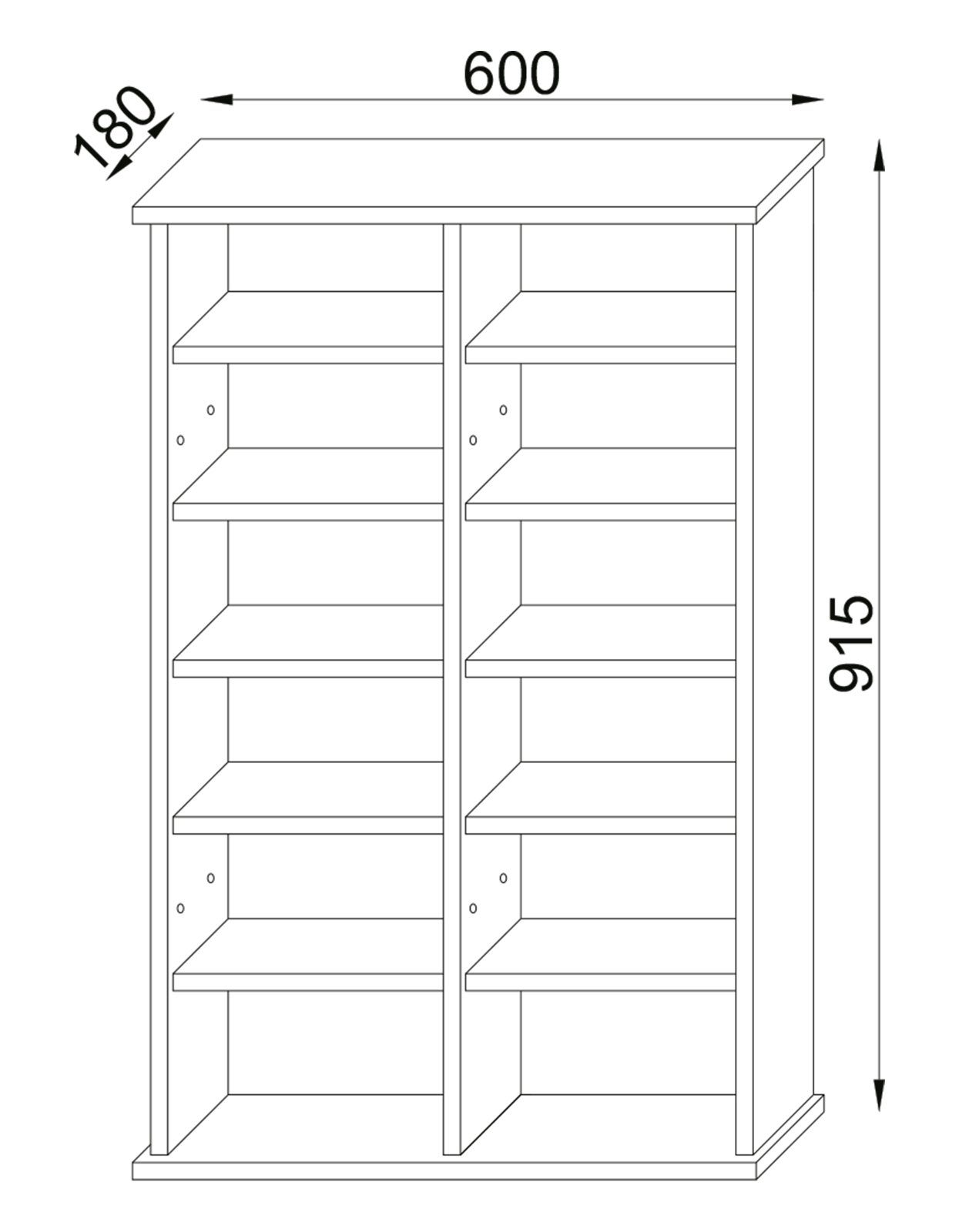 VCM CD-Regal Holz CD DVD Stand Regal Schrank Galerie Glastür, 1-tlg.