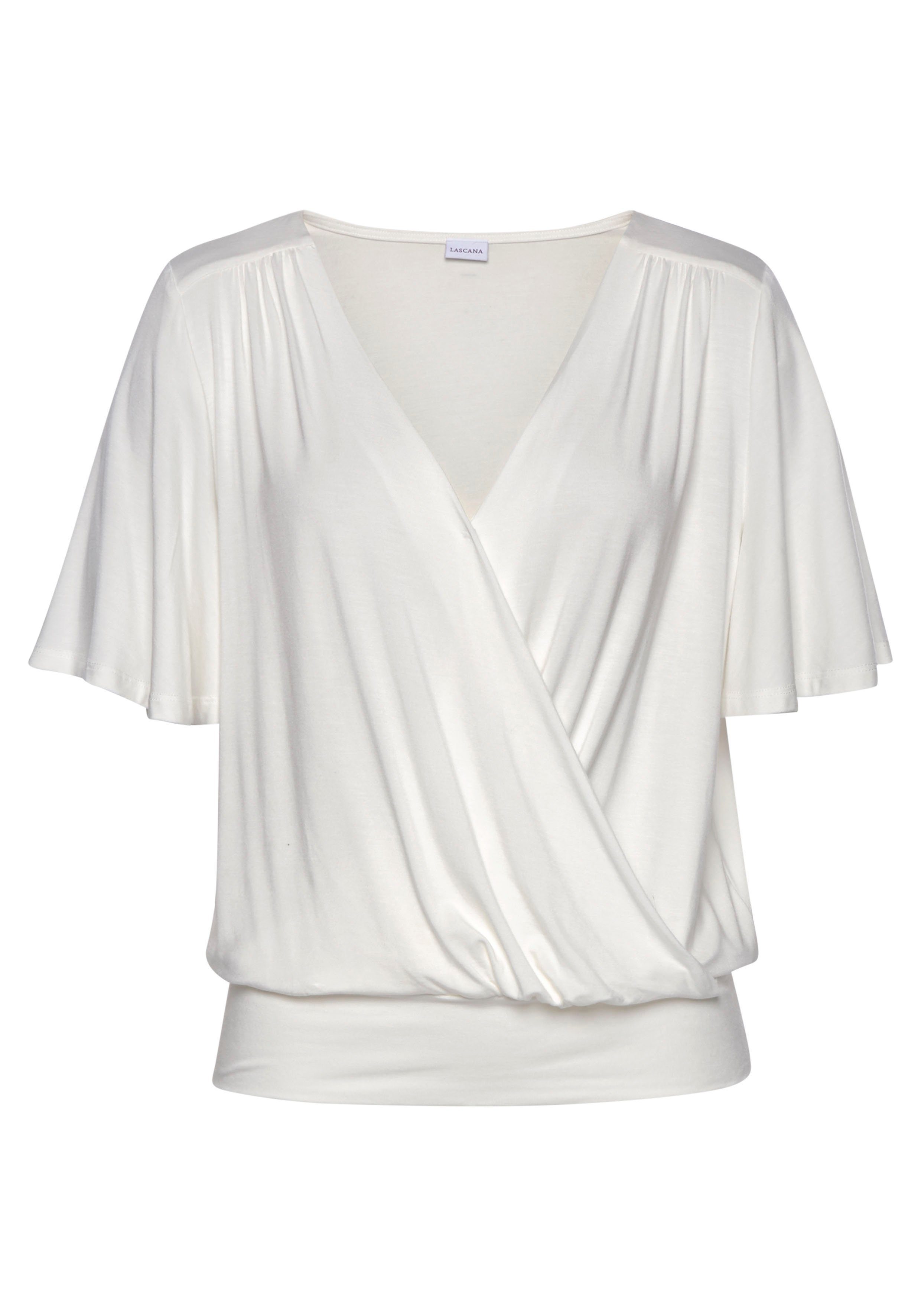 LASCANA Wickelshirt mit Druckknopf vorne