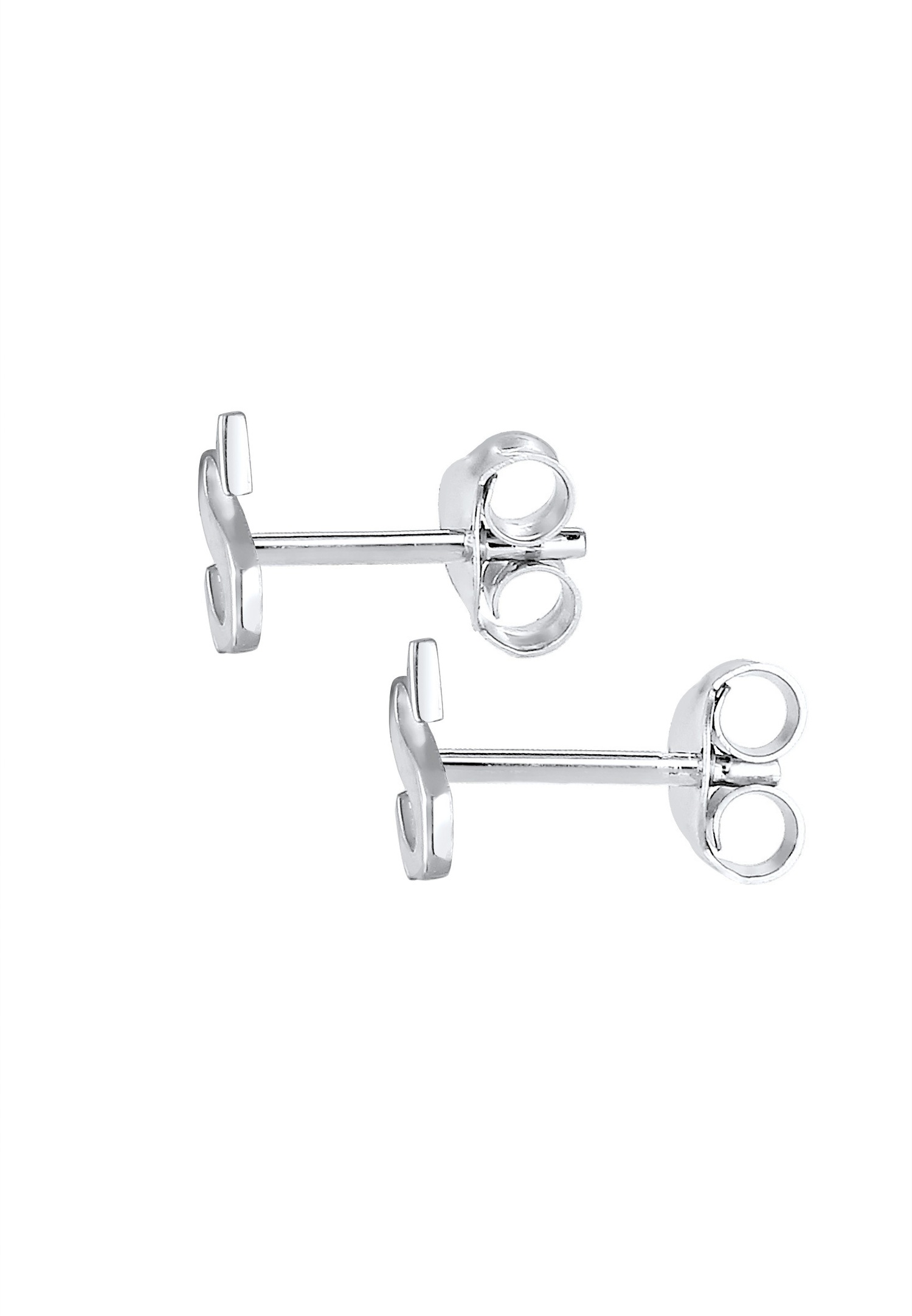 Pendientes de botón Elli con la letra S para mujer - Plata (925/1000)